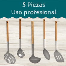 Cargar imagen en el visor de la galería, Set de 5 utensilios de cocina alta resistencia