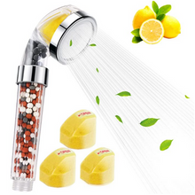 Cargar imagen en el visor de la galería, Alcachofa de ducha purificante con minerales y aroma cítrico revitalizante