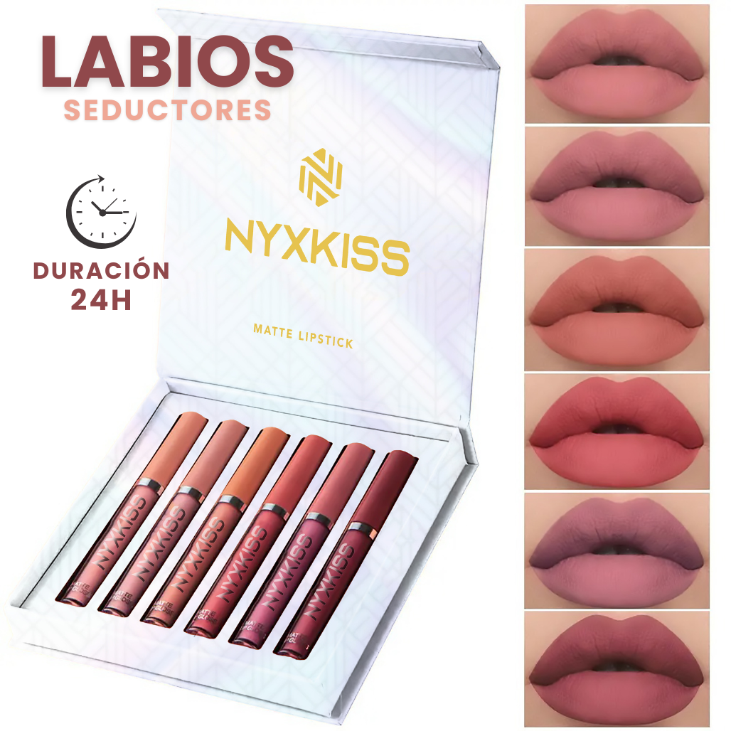 Lápiz labial líquido mate pack 6 unidades